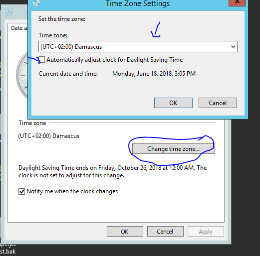 Windows Server Changing Time zone - Nama ERP - Step 2