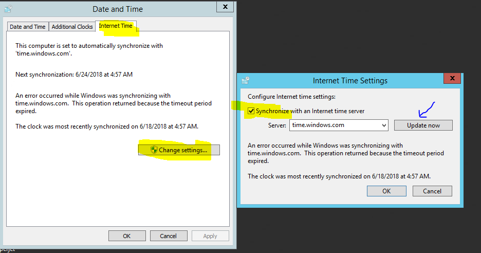 Windows Server Automatic Time - Nama ERP